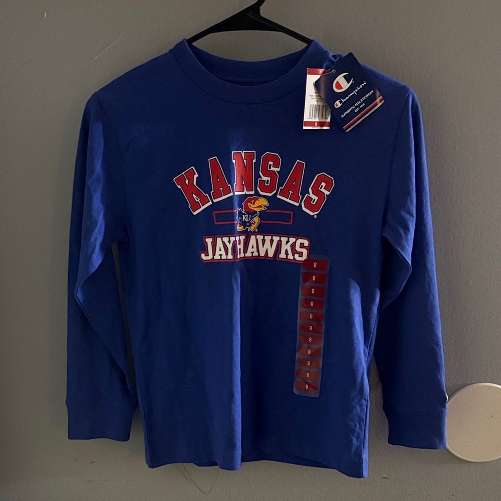 Champion Kids Blue Kansas Jayhawks Long Sleeve Tee